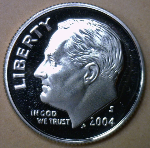 2004 S Proof Roosevelt Dime Ten-Cent Coin 10c Cover