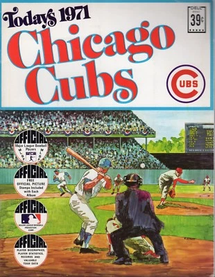 1971 Chicago Cubs Baseball Sticker Album magazine has some stickers stars missin - Image 1 of 4