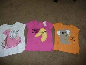 NEW NWT Childrens Place girls size 4T 3 shirts short sleeve koala banana Dino - Picture 1 of 1