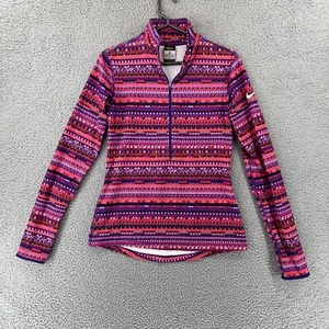 Nike Pro Dri Fit Laufshirt Half Zip Aztec Bunt Langarm Damen Medium - Bild 1 von 14