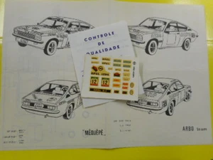 decals 1 \43 luso toys 0PEL Kadett #12 (N0895) - Foto 1 di 1