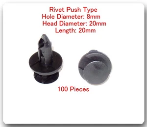 100 Pc 6503598 Rivet-Push Type-Hole Diameter:8mm-Head Diameter:20mm-Length: 20mm - Bild 1 von 1