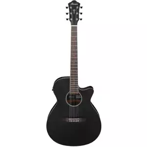 Ibanez AEG7MH-WK AEG Series Acoustic Electric Guitar, Weathered Black Open Pore - Picture 1 of 7
