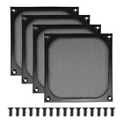 140Mm Desktop Computer Case Fan Dust Grills Dustproof Case Cover With Screws, Al