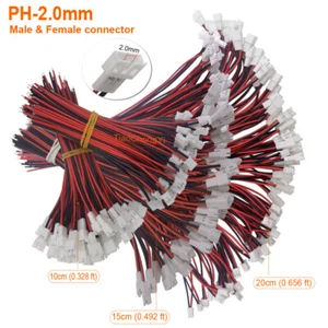 PH2,0mm Rastermaß 2pin Stecker Buchse Terminal Connector Stecker Buchse Kabel 26AWG Draht - Bild 1 von 10