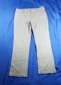 Eileen Fisher Hose gerades Bein super weicher italienischer Stoff khaki Medium 32 × 28 - Bild 1 von 8