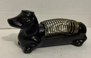 Desktop Letter/Pencil Holder Ceramic Dachshund Vintage Japan 7 1/4" Long - Picture 1 of 16