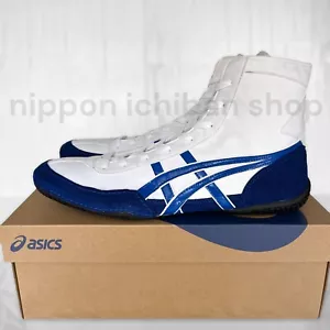 【Made to order】ASICS Wrestling Shoes 1083A001 EX-EO TWR900 White x Blue x Black - Picture 1 of 8