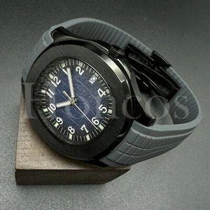Custom Made PP Style Watch NH35 Automatic Movement Aquanaut D/BL Dial BK Case GY - Picture 1 of 5