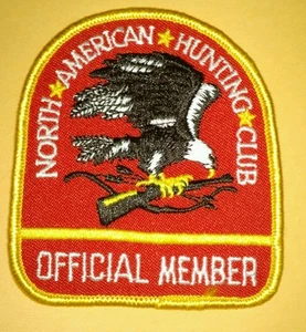 Vintage North American Hunting Club Official Member Patch Bald Eagle Guns - Picture 1 of 2