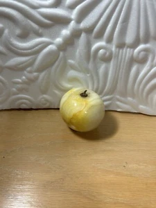 Vintage Onyx Apfel Briefbeschwerer Marmor Obst Paperweight Stein Obst Dekor - Bild 1 von 12
