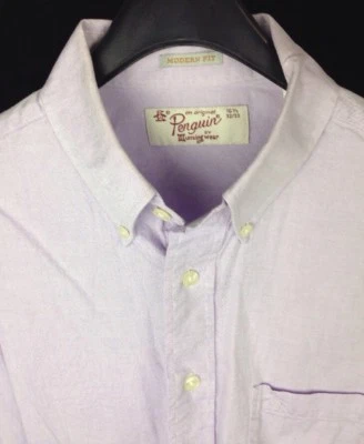 CAMISA PINGÜIN by munsingwear corte moderno l/s botón hombre 16.5 32/33 grande morada Foto 1 de 4