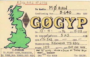 Amateur Radio QSL Card G0GYP Fielder Tockwith York GØGYP - Picture 1 of 1
