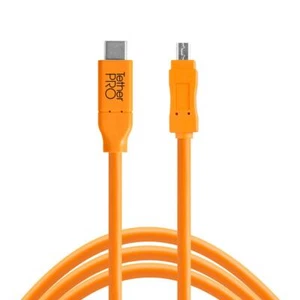Tether Tools TetherPro Cavo da USB-C a Mini-B 8 pin da 4,6 m - Arancione - Foto 1 di 1