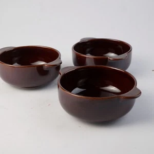 3 XMelitta Ceracron Schälchen Suppentasse Ø 11,5 x 14,5 cm Höhe 5 cm braun - Bild 1 von 21