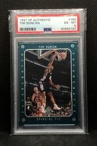 SP 1997 auténtico Tim Duncan #165 RC Rookie Spurs Hof PSA 6 *losa nueva* - Imagen 1 de 2