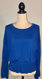 Top/camicia donna blu Banana Republic manica lunga dolman vita cinta, Med M - Foto 1 di 5