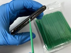 100Pc/lot Cotton Stick Clean Tool for iphone Samsung Charge Port Phone Repair XS - Picture 1 of 7