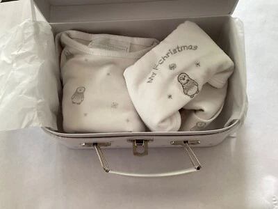 THE WHITE COMPANY Little White Company My First Christmas Baby 3 Piece Set 3- 6 Months