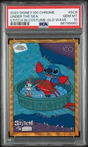 2023 Topps Chrome Disney 100 #SC-8 Stitch in Costume Gold Wave /50 PSA 10 - Picture 1 of 3
