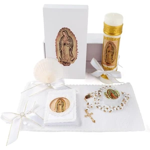 Set Candele Battesimo per Ragazzi e Ragazze,5 PZ Kit Battesimo Virgen De Guadalupe C... - Foto 1 di 7