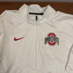 Ohio State Buckeyes Jacke Herren Medium weiß Pullover 1/4 Zip Windbreaker Nike - Bild 1 von 9