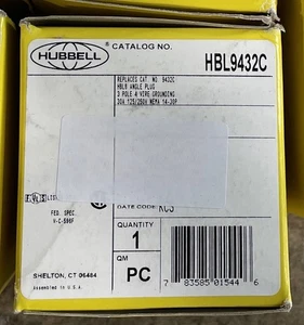 Hubbell HBL9432C Dispositivi a lama dritta, spina maschio, messa a terra 3 poli 4 fili - Foto 1 di 1