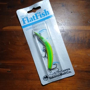 NEW Yakima Flatfish U20 Double Chartreuse Pink Trout - Fishing Plug / Lure - Picture 1 of 3