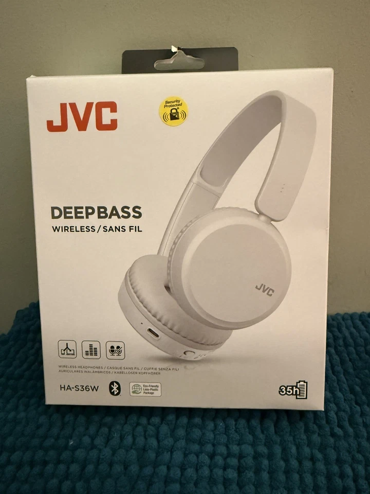 JVC Deep Bass Wireless Bluetooth On Ear Headphones - Ice White - HAS36W - Image 1 of 2