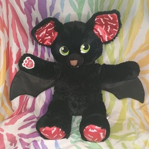 Peluche Build A Bear Boorific Black Vampire Bat Brilla en la Oscuridad Orejas Pies - Imagen 1 de 6