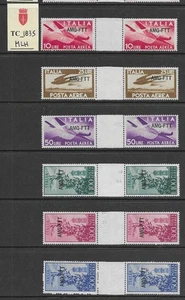 TC_1835. TRIESTE FTT. Pares de canaletas de 1948 "DEM. & CAMPIDOGLIO" Juego de aire. MLH - Imagen 1 de 1