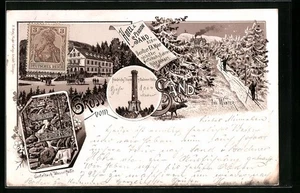 Lithographie Sand, Friedrichs Thurm, Badener Höhe, Im Winter - Picture 1 of 2