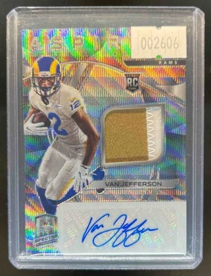 2020 Panini Spectra Van Jefferson Aspiring Patch Auto Wave Rookie RC #21/25 Rams - Image 1 of 2