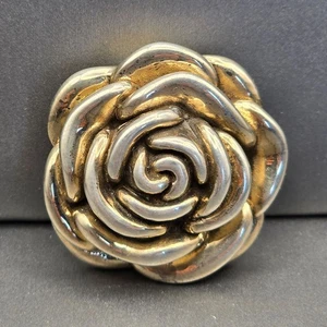 Vintage 925 Sterlingsilber Elektroform Rose Anhänger 1,25" versteckte Kaution 8,12 g - Bild 1 von 8