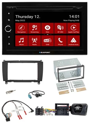 Blaupunkt Lenkrad DVD Bluetooth DAB 2DIN USB Autoradio für Mercedes CLK A209 C20 - Bild 1 von 4