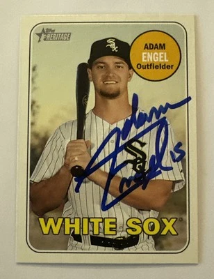 Signed Baseball Auto Adam Engel 2018 Topps Heritage #570 Chicago White Sox - Image 1 of 2