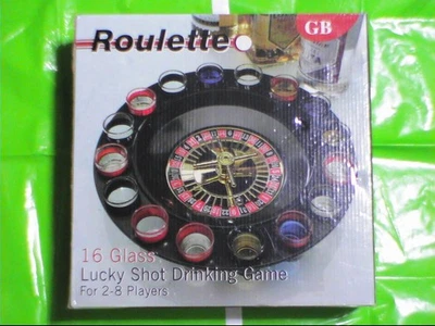 16 Glass Roulette Lucky Shot Drinking Game Used, with Handle Damage EE1 - Image 1 of 3