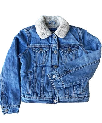 Chaqueta de mezclilla forrada Sherpa Gap para niños jóvenes niñas/niños talla mediana Foto 1 de 4