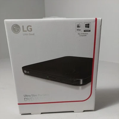 LG 8x Portable External DVD/RW Drive - Black (SP80) - Image 1 of 4