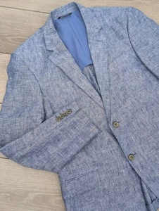 Tasso Elba Island Blazer Mens Size M 100% Linen Lightweight Sport Coat Jacket - Picture 1 of 8