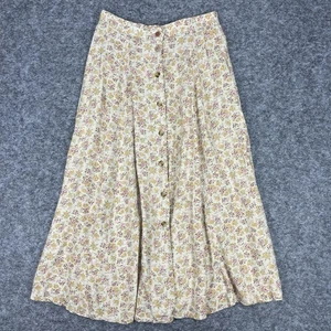J.McLaughlin Skirt Floral Print Button Front Maxi Size 12 Cottagecore Modest - Picture 1 of 5