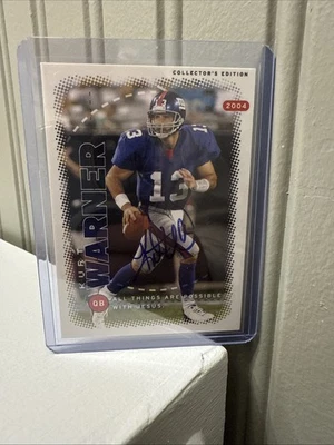 KURT WARNER 2004 Collector's Edition AUTO Blue INK Autograph Card (Giants) - Image 1 of 3
