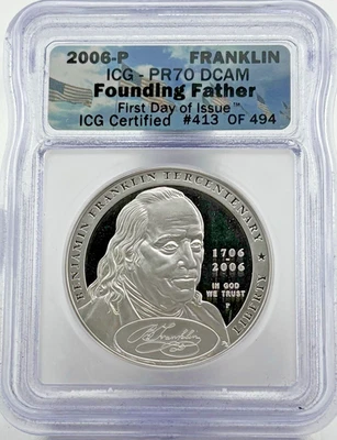 2006-P Franklin Founding Father PR70 DCAM ICG - Image 1 of 2