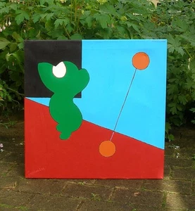 Carsten Schweitz (1929) "Up the Hill" Fine Danish Modern Oil. - Picture 1 of 4