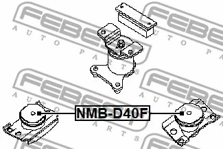 Buje de montaje de motor delantero hidráulico Nissan Frontier 2004-2010 FEBEST NMB-D40F Foto 1 de 2
