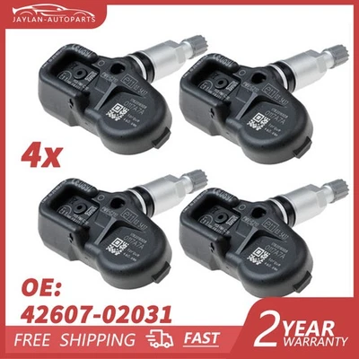 4PCS FOR TOYOTA AURIS HYBRID TPMS TYRE PRESSURE MONITOR SENSOR 42607-02031 12-18 - Image 1 of 4