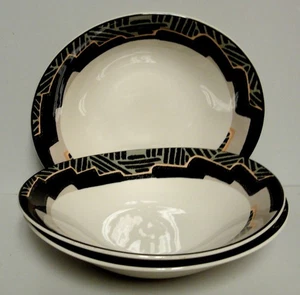 Sango DIMENSION BLACK Soup Cereal Bowls  SOLD IN SET OF THREE - Picture 1 of 3