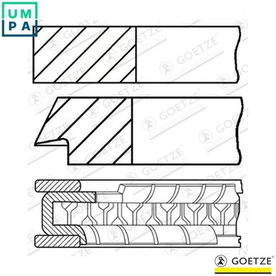 4x PISTON RING KIT 08-439700-00 STD FOR 3S-FE 2.0L 4cyl - Image 1 of 4