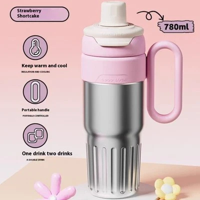 780ml Gradient Double Drink Thermal Cup Stainless Steel With Lid Coffee Cup Ther - Image 1 of 4