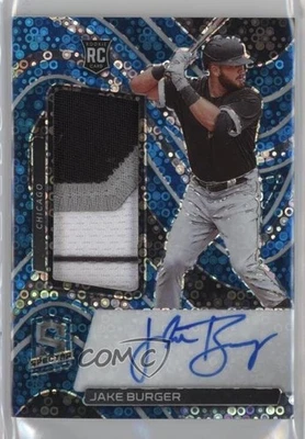 2022 Chronicles Spectra Jersey Neon Blue Prizm /99 Jake Burger Rookie Auto RC - Image 1 of 2